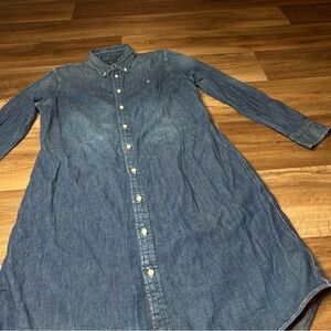 Polo Ralph Lauren Denim Long Sleeve Shirt Dress VINTAGE size XL